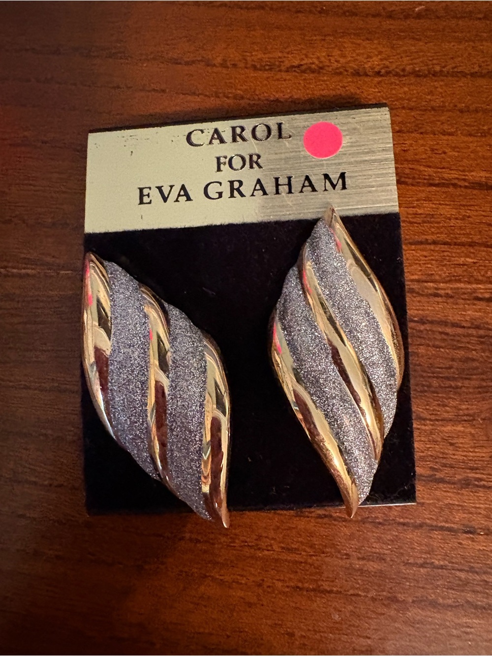 Vintage Gold and Silver Twisted Wave Clip-On Earrings by Carol for Eva Graham